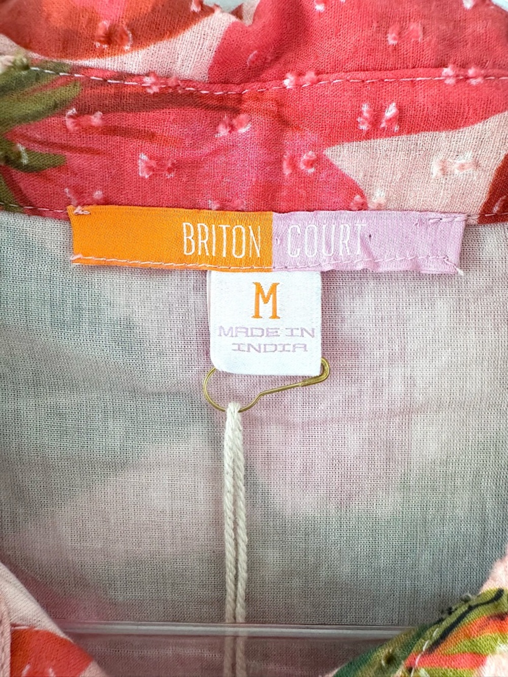 Briton Court Frenchi Maxi Dress Floral Viscose Coral Green Size Medium NWT - Picture 9 of 12